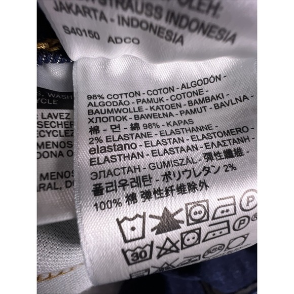 Levi's 505 Jeans Men's 40x32 Blue Dark Straight Cowboy Biker Preppy Stretch - Picture 5 of 15